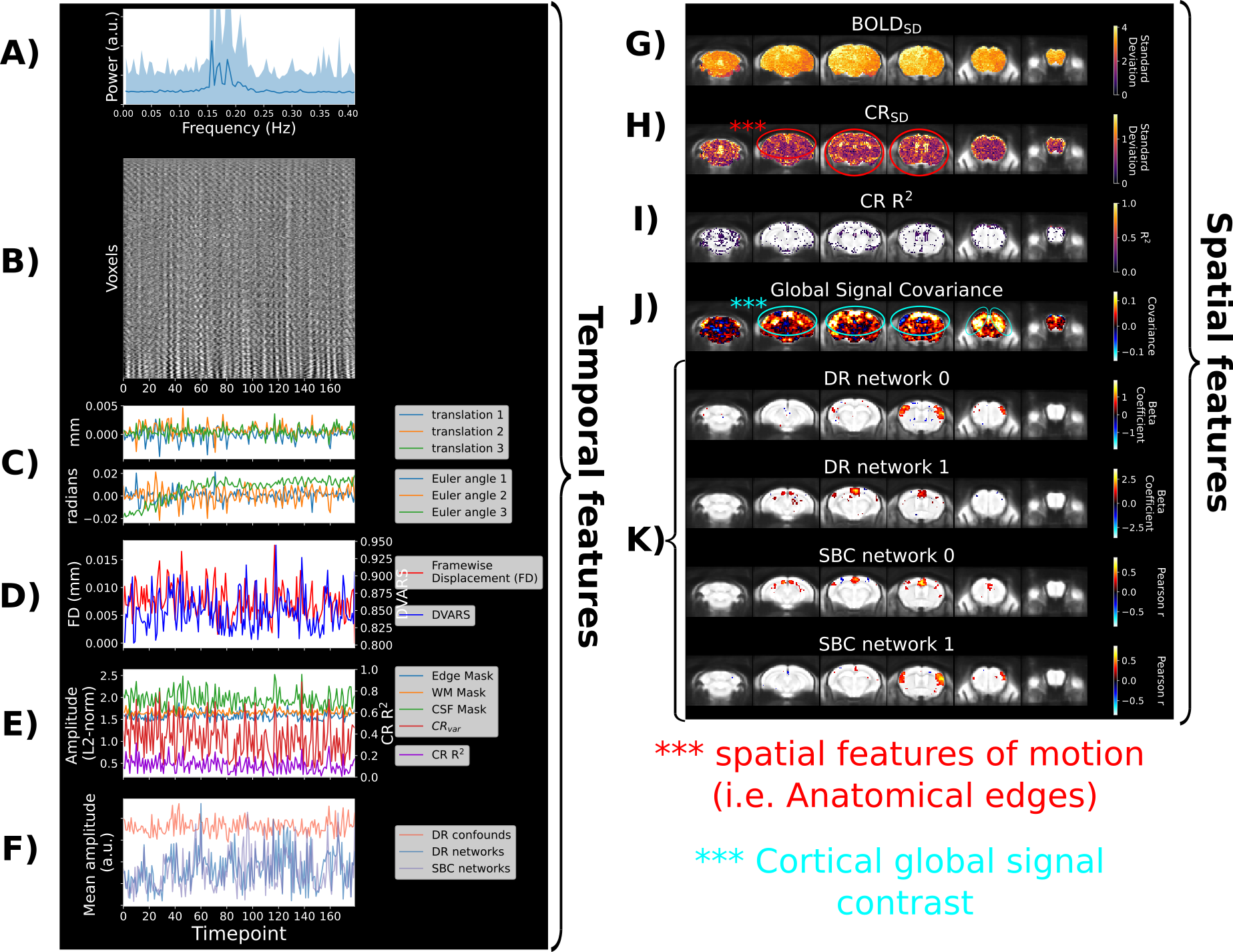 The spatiotemporal diagnosis report for a scan with clear network connectivity